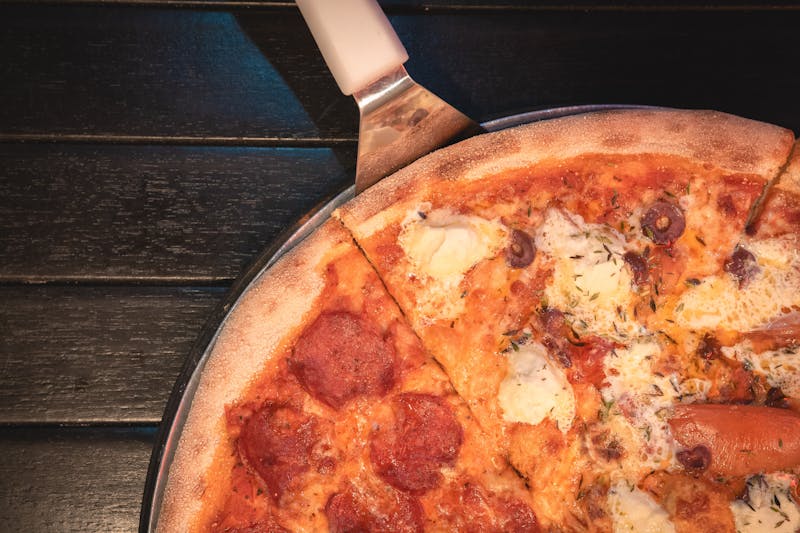 Truffle Bianca punch pizza with mushrooms and parmesan